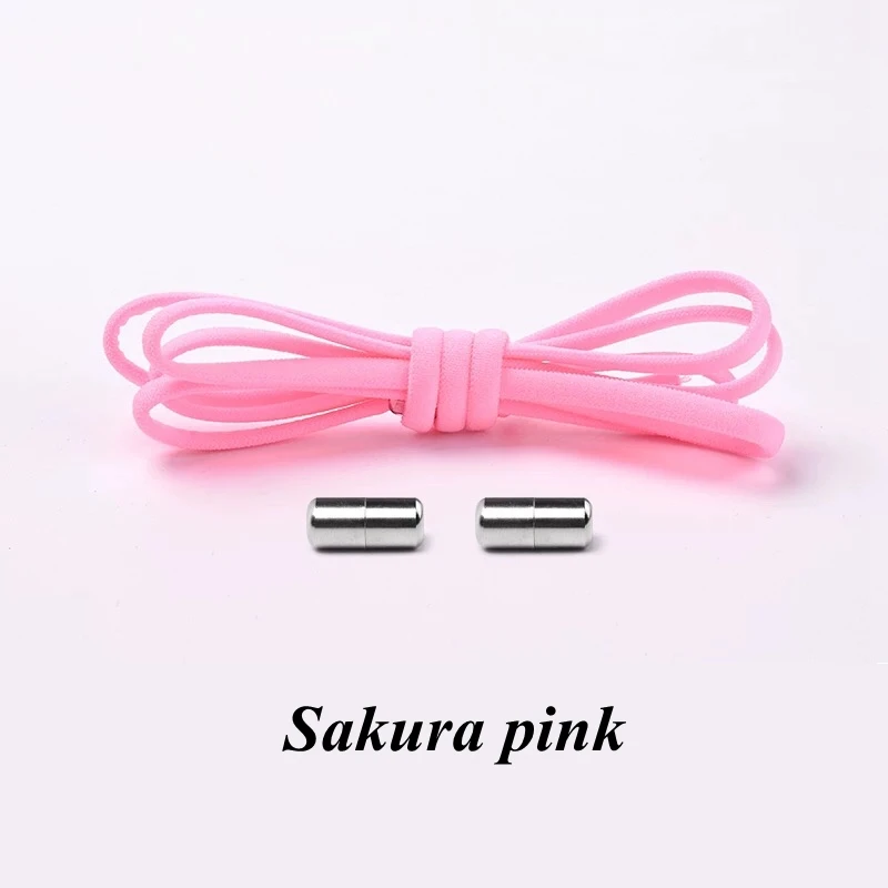 Sakura Pink 1 пара шнурков без галстука, круглые эластичные шнурки для обуви для детей и взрослых, шнурки для кроссовок, быстросохнущие шнурки, 21 цвет, шнурки - Цвет: Sakura Pink