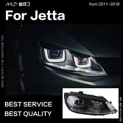 АКД стайлинга автомобилей Фара для VW Jetta фары 2011-2018 Jetta Mk6 светодиодный фара глаза ангела Drl Hid би ксенон авто аксессуары