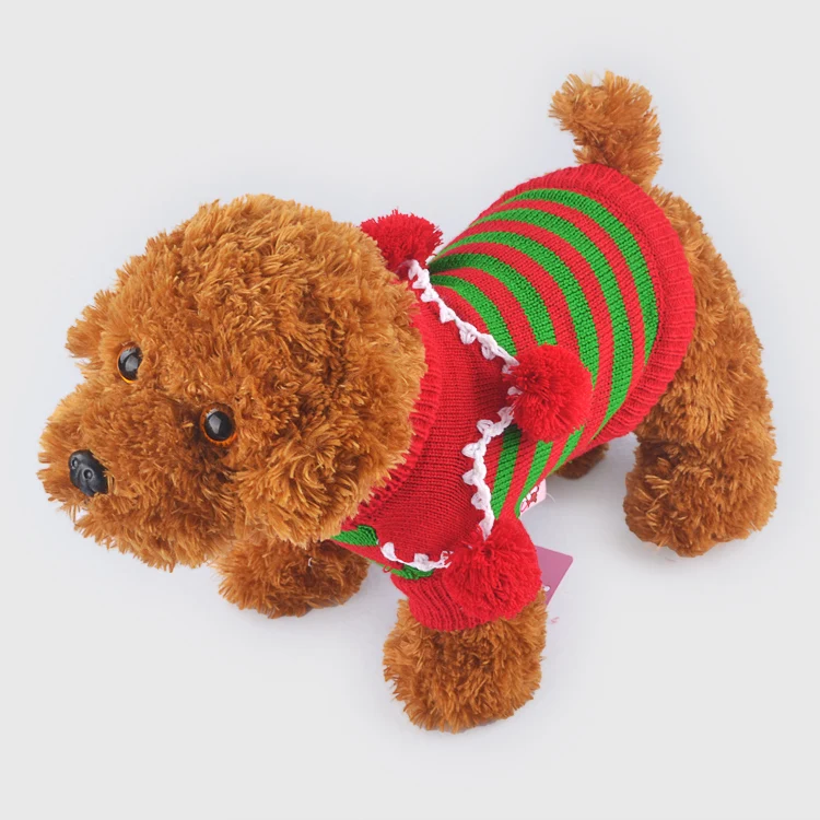 2016 New Arrival So Cute Teddy Poodle Christmas Stripe Sweater Pet Dog ...