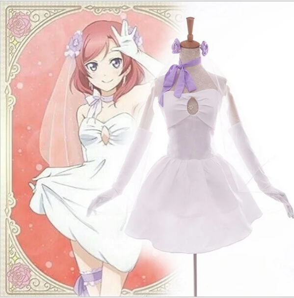 Аниме Love Live! Школьный идол проект Пробуждение Подружка невесты Maki Nishikino косплей