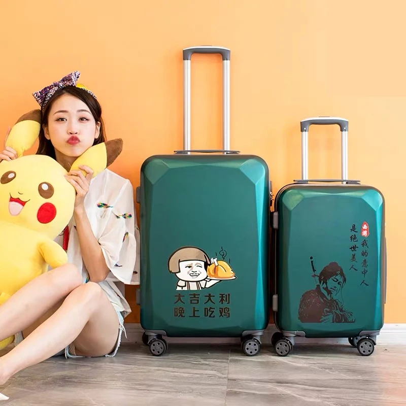 

2019 New 20"24"inch carry-on Suitcases on wheels Women Diamond cutting Rolling luggage travel bag Men fashion Trolley suitcase