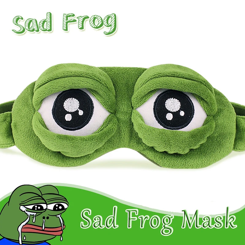 

3D Cartoon Sleep Mask Cute Frog Eye Cover Super Soft Flannel Eye Blindfold Sleeping Make For Children And Adults Party Mask