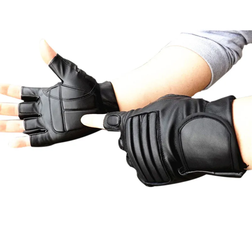 Fashion Men Winter Leather Motorcycle Gloves Sports Outdoor Protection Fighting Gloves Cycling Gloves keep warm  #3n12 (5)