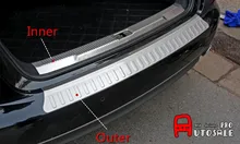 Stainless Chromium Styling Inner+Outer Rear Bumper Guard Plate Trim Exterior Car Styling 2pcs For Audi A6 C7 2012 2013 2014 2015