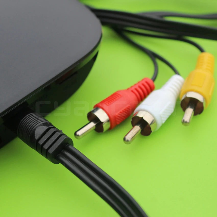 Фото AV-кабель с разъемом 3,5 мм на 3 RCA, аудио-видео кабель «штырь-штырь» для ТВ-приставки Android, динамика, телевизионного проектора, VCD, DVD, MP4 плеера №5