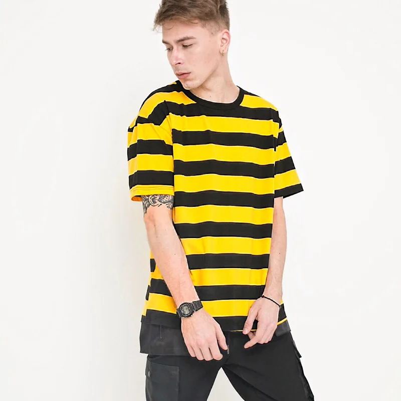 yellow striped t shirt mens