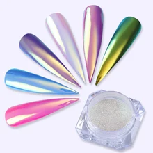 1Box 0.2g Neon Unicorn Chameleon Nail Powder Mermaid Mirror Nail Glitter Dust Chrome Pigment DIY Manicure Art Decorations