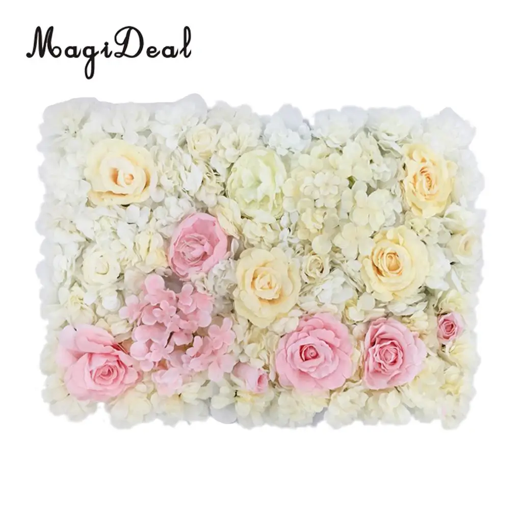 Artificial Flower Roses Wall Panel Wedding Stage Backdrop Home Shop Window Decorative Forals 7 Colors Pick