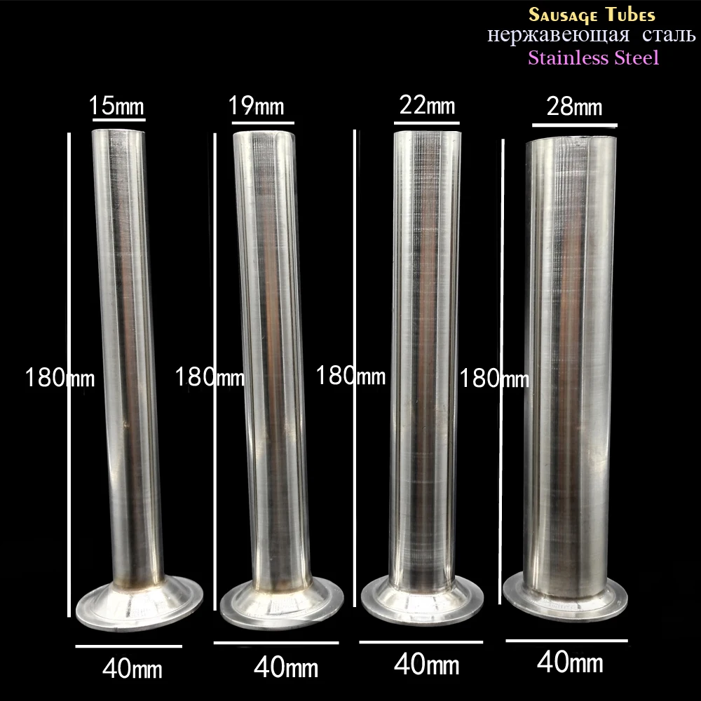 

4Pcs Stainless Steel Food Safe Grade Sausage Stuffer Filling Tubes Funnels Nozzles Spare parts For Our Sausage Maker 6679