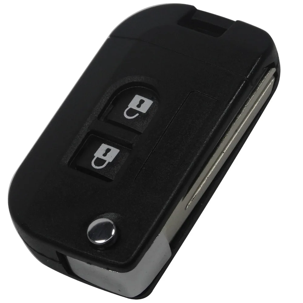 

Flip Folding Remote Key Shell Car Case Fob Cover for Qashqai Nissan Micra Navara Almera Note 2 Buttons With LOGO