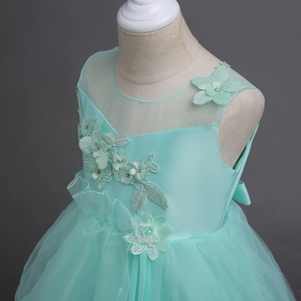Длинное платье принцессы с аппликацией для девочек-подростков, нарядное платье для девочек, детская От 5 до 15 лет 16 лет