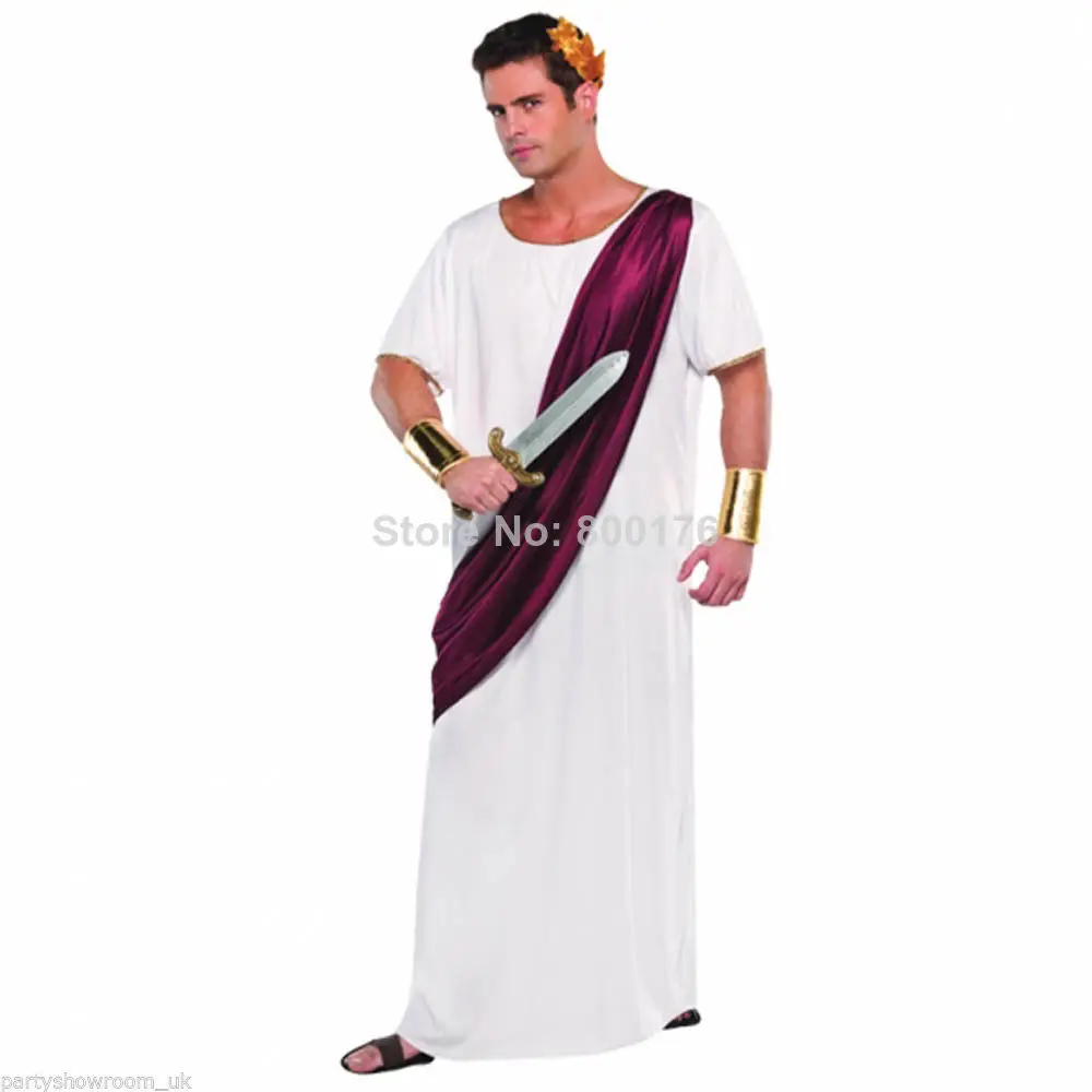 

Free shipping zy389 Cheap Roman Adult Noble Greek White Toga Ceasar Men Empire Imperial sexy movie Caesar Emperor Costumes