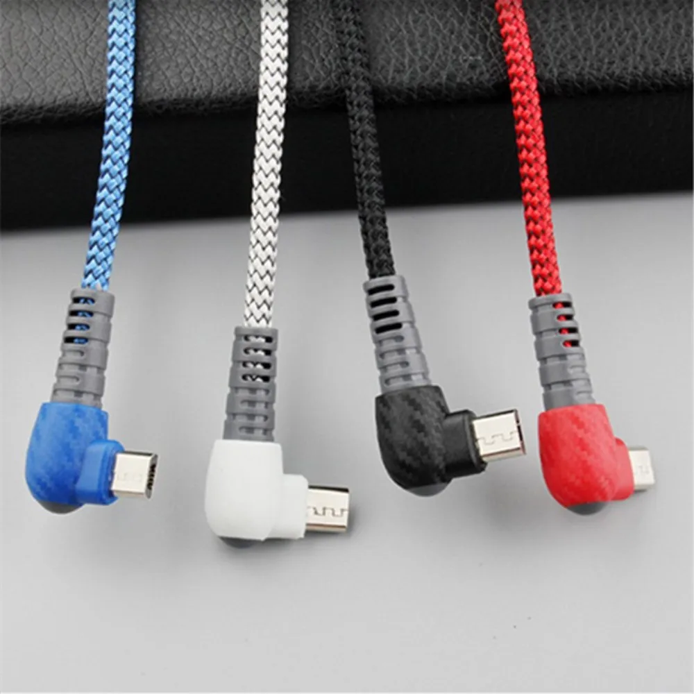 المصغّر usb مزدوجة الكوع العالمي سريع شحن كابل بيانات لسامسونج لهواوي شاحن هاتف محمول يعمل بنظام تشغيل أندرويد اللوحي شحن الكابلات