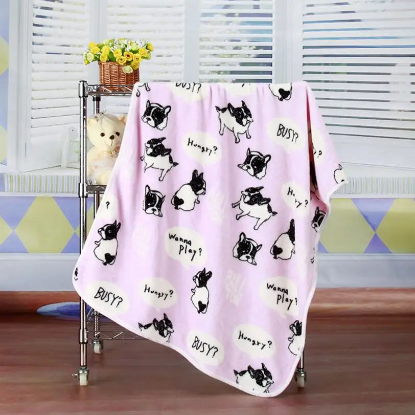 100x75 см одеяло для собак, мягкое одеяло для французского бульдога, кошек, кошек, собак, покрывало, привлекательное и милое, одинаковое для щенков