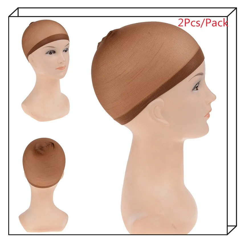 

2 Pieces/Pack Stretch Hair Wig Nets Quality Deluxe Wig Cap Hair Net For Weave Mesh Wig Cap For Making Wigs Free Size