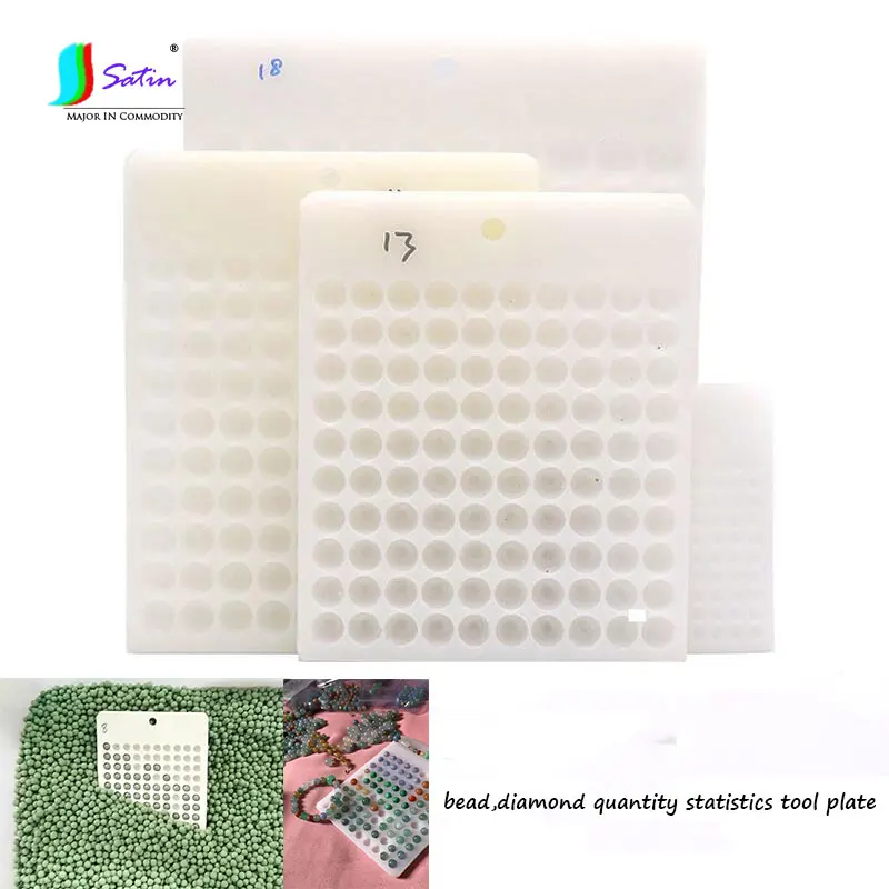 

Diy Necklace,Bracelet,Diamond Painting Tool White 3/4/5/6/7/8/9mm Efficient Round Bead Diamond Quantity Statistics Plate A0074L