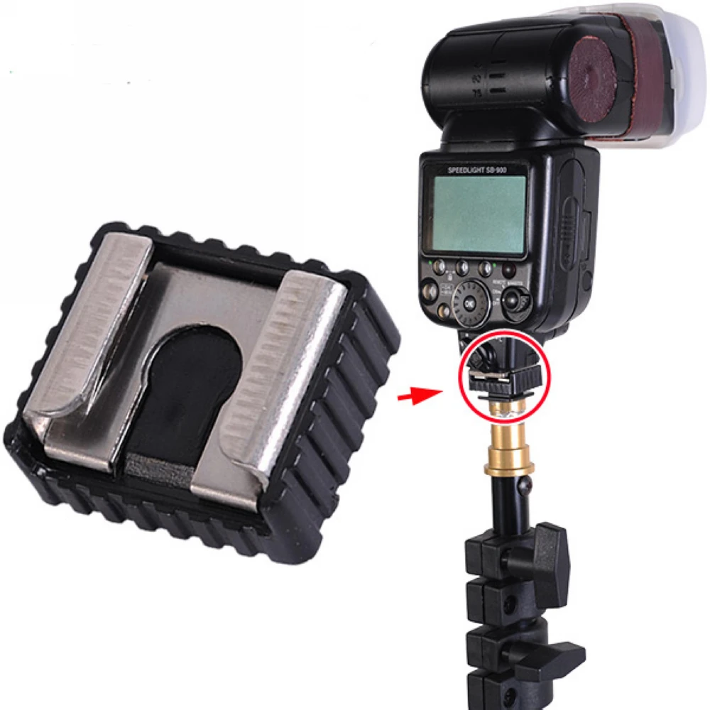 

2x Metal Flash Hot Shoe Mount Adapter 1/4" Thread for Canon Nikon Metz Speedlite Photo Studio Light Stand Flash Bracket Holder