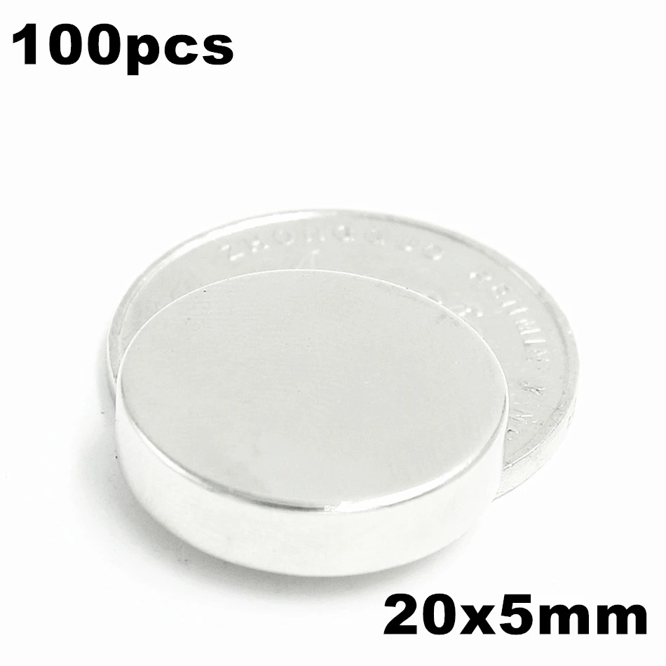 

100pcs Super Powerful Strong Bulk Small Round NdFeB Neodymium Disc Magnets Dia 20mm x 5mm N35 Rare Earth NdFeB Magnet