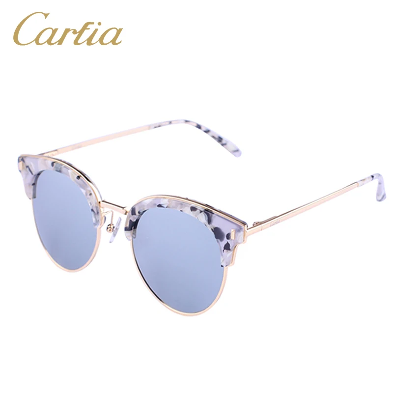 

Carfia High Quality Polarized Sunglasses Women Brand Designer Fashion Round Sun Glasses UV400 Vintage Glasses Metal Frame UV400