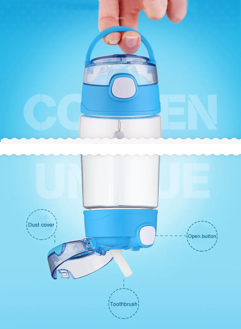 500 мл Детские стаканы для питья бутылка для воды с соломинкой портативная для кормления бутылочка с откидной крышкой пластиковая Герметичная Бутылка для молока для детей подарок