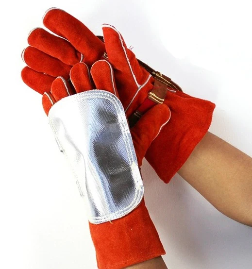 

Welding Gloves' Pad High Heat Protection Pad Aluminized & Cowhide Leather Anti Flame Retardant Stitching Welding Pad