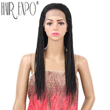 18inch Braided Lace Front Wigs Long Black Brown Box Braid Synthetic Wig 22inch Micro Twist Braid Wig for Women Hair Expo City 18inch Braided Lace Front Wigs Long Black Brown Box Braid Synthetic Wig 22inch Micro Twist Braid Wig for Women Hair Expo City