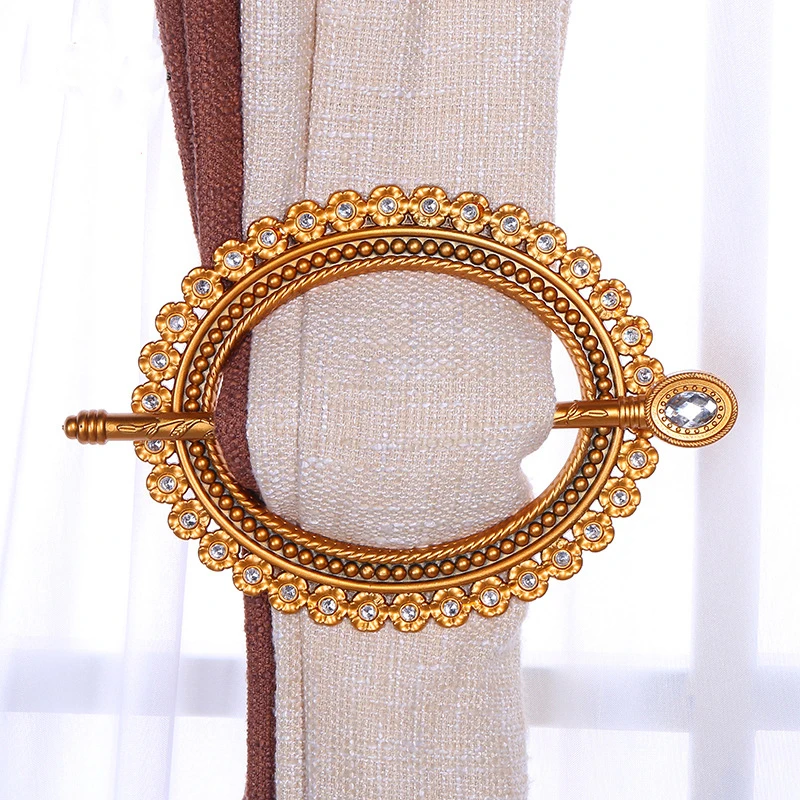 

1 Pair/ 2 Piece Creative Crystal Diamond Disc Ring Rome Hoop Buckle Curtain Clasp Accessories Circle Plastic Curtain Tieback