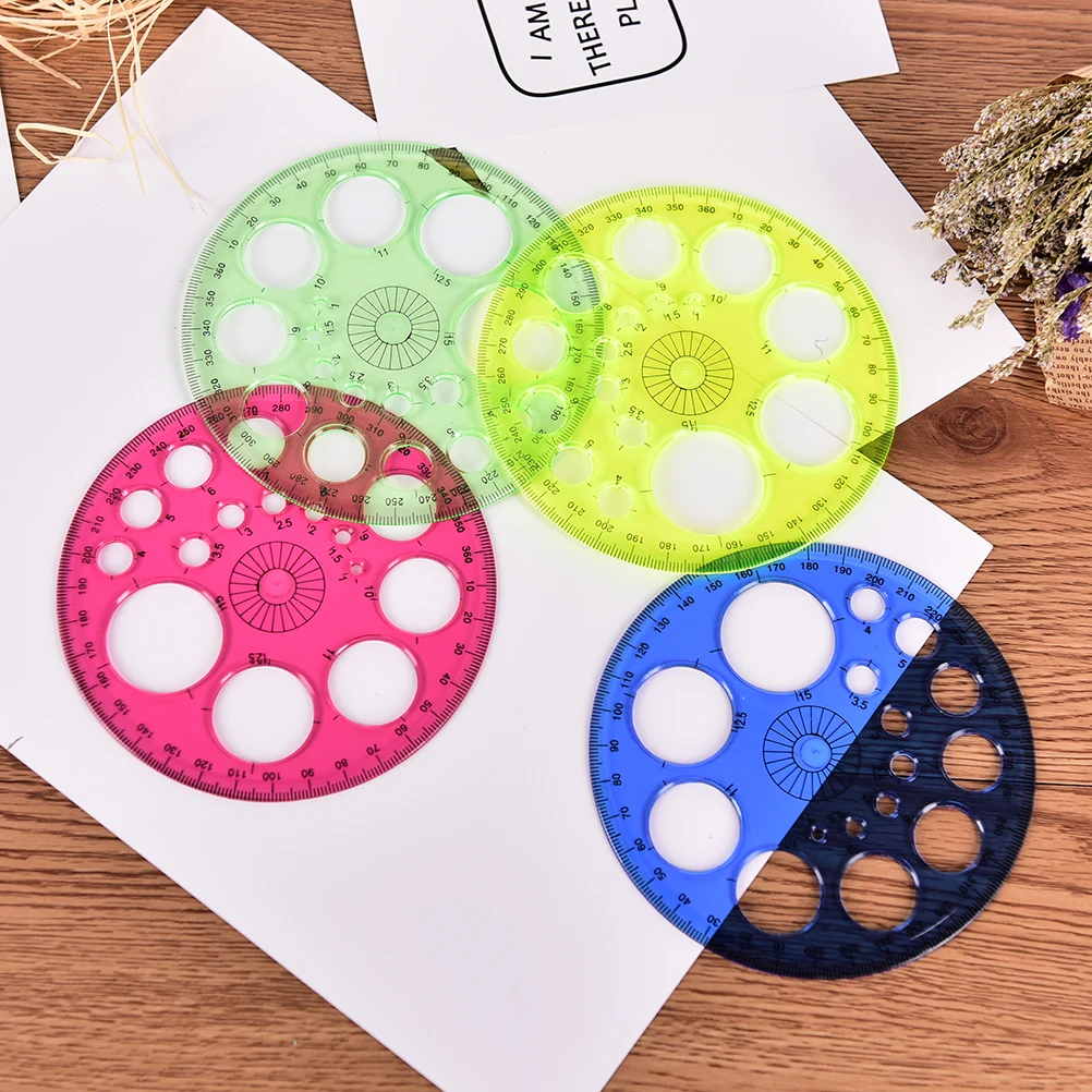

Peerless 1pcs Foot Diameter Circular High-grade360 Degree Patchwork Ruler Optional colorful Rules For Kids Gift 11.5cm