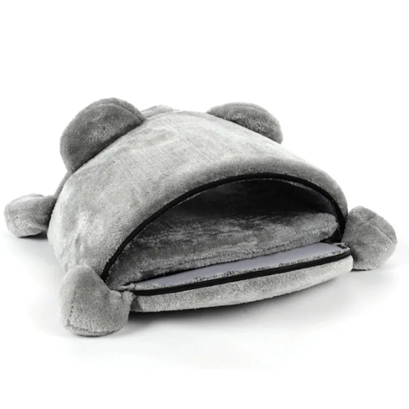  2020 New Gray Waterproof Mouse Form Bed Small Cats Dogs Cave Bed Removable Kisses Bottom Cat House 