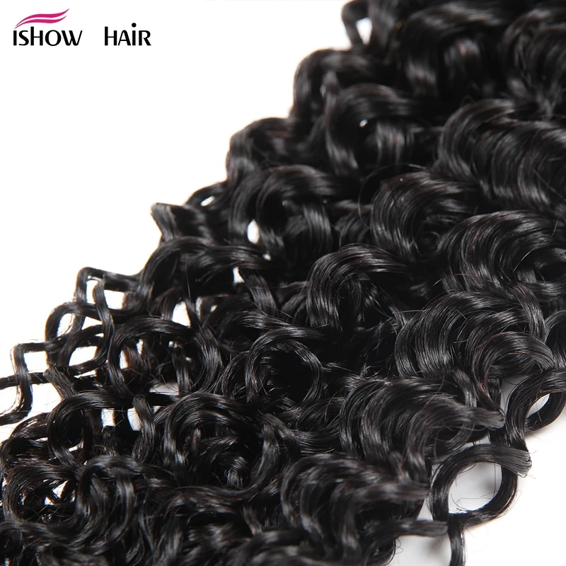 Ishow 3 Bundles Indian Kinky Curly Human Hair Bundles 100 Natural Black Hair Weave Bundles Non Remy Hair Extensions No Tangle