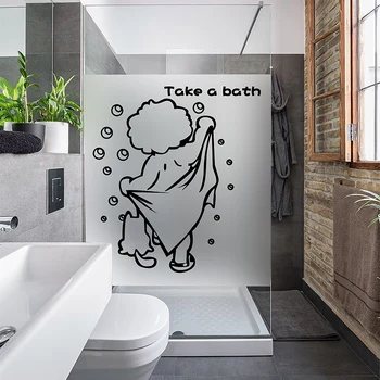 

Customized size Window Film Glass Films Door Stickers Waterproof sticker Static Cling Matte bathroom home decor take a bath