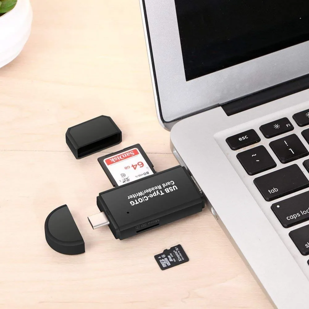 3 в 1 Micro USB к USB-C OTG карта адаптер USB 2,0 Устройство чтения карт памяти SDXC, SDHC, SD, Micro SD, Micro SDXC, Micro SDHC