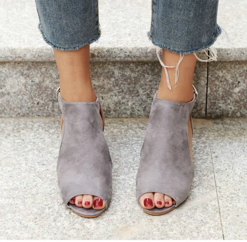 Women's Boots' Women Slip-On Fashion Ankle Summer Boots Women Plus Size High Heels Wedge Ankle Boots For Womens Winter Boot (6)