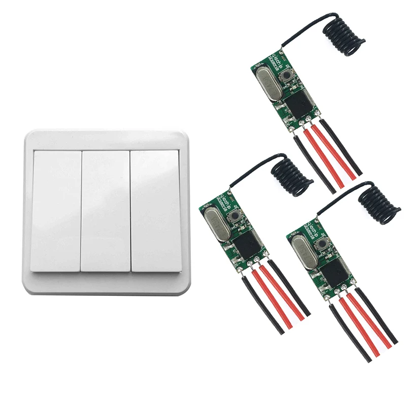 QIACHIP-433MHz-Wireless-Remote-Control-Switch-DC-5V-12V-LED-Light-Switch-Receiver-with-3CH-Transmitter