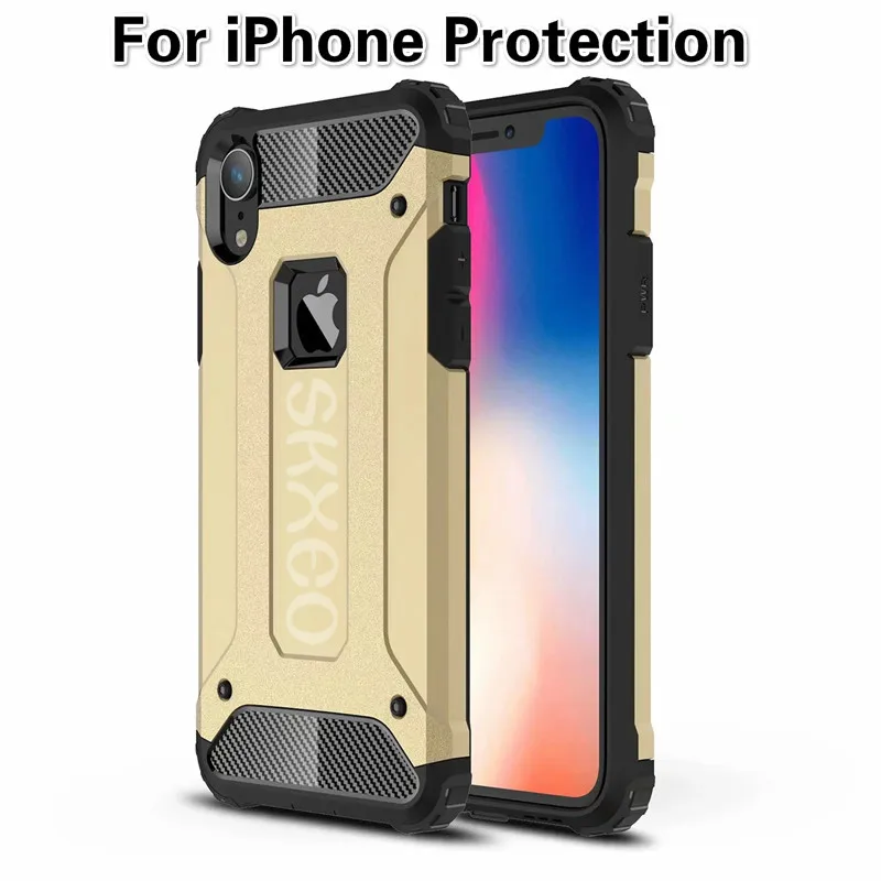 Противоударный чехол для iphone 5 6 7 7Plus X XR XS Жесткий Защитный Гибридный Прочный