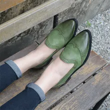 Vintage Fringe Brogues Women Oxford Shoes British Style Size 35-41 Women Oxfords Full Cowhide Leather Shoes Tassel Flat Shoes
