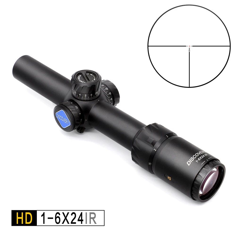 

Discovery HD 1-6X24 IR Long Eye Relief Hunting Riflescope Tactical optical sight Illuminated R&G Rifle Scope fit 30-06 308 AR15