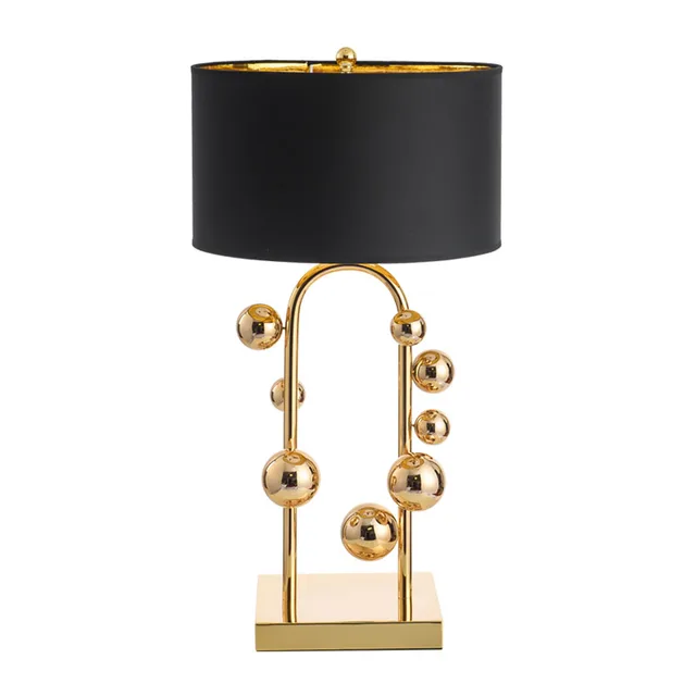 High quality table lamp metal table reading lamp bedside black plated