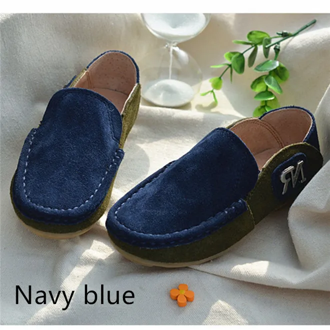 Пояса из натуральной кожи детская школьная обувь замшевые разные цвета Обувь для мальчиков Обувь шнурованная для женщин Лоферы для женщин обувь для детей Спортивная обувь детская повседневная обувь - Цвет: Navy Blue