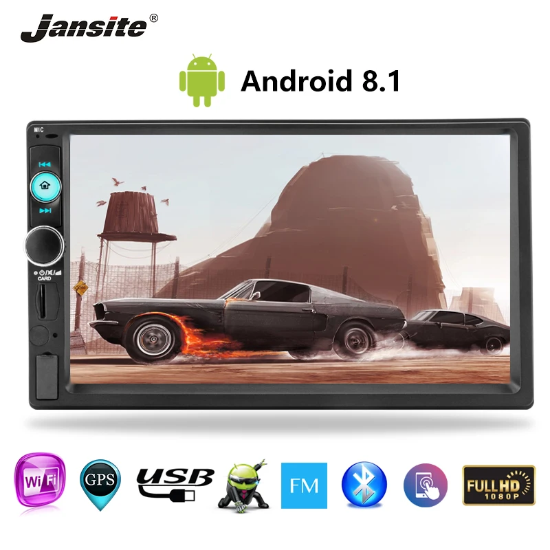 

Jansite 7" Android8.1 Car Radio Touch Screen MP5 Player GPS Navigation Bluetooth WIFI radio 2 din car autoradio with rear camera