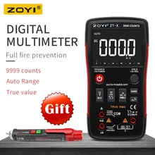 ZOYI ZT-X True-RMS AUTO Range Digital Multimeter AC/DC Voltmeter Ammeter Button 9999 Counts NCV Diode Tester DATA HOLD