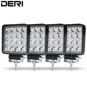 

4Pcs Quad Row 4 Inch 48W Led Work Light Spot Flood Beam Offroad 4x4 ATV Truck Tractor Motorcycle Driving Fog Lights 12V 24V