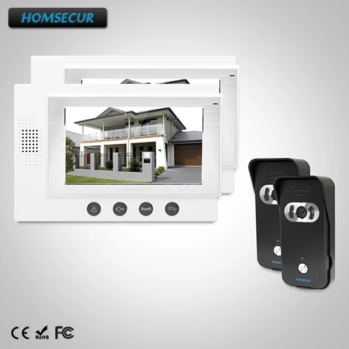 

HOMSECUR 7" Hands-free Video Door Entry Phone Call System+One Button Unlock : TC021-B Camera +TM701-W Monitor