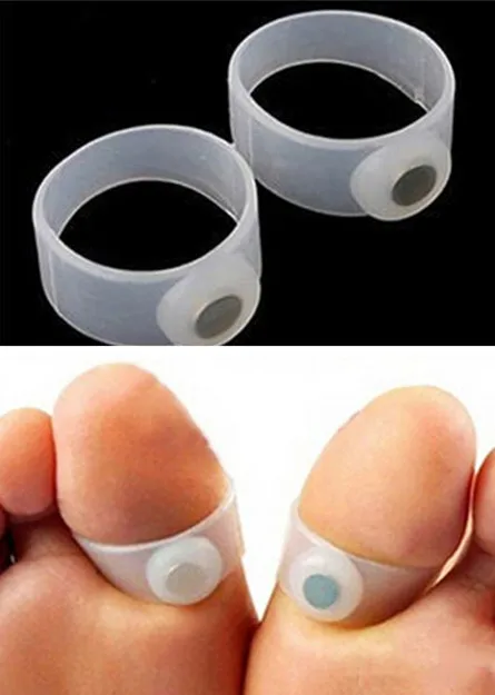 1 Pair Foot Massage Toe Ring Magnetic Silicone Fat Burning For Slimming Loss Weight Feet Care Weight Loss Circulation