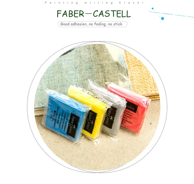 FABER CASTELL Plastic eraser pencil sketch color art drawing color soft  plasticene lead rubber - AliExpress