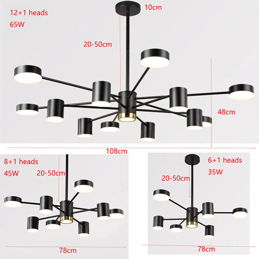  Modern dining room chandelier lighting gold black lampbody led lamp living room kitchen bedroom ind - 33054648065