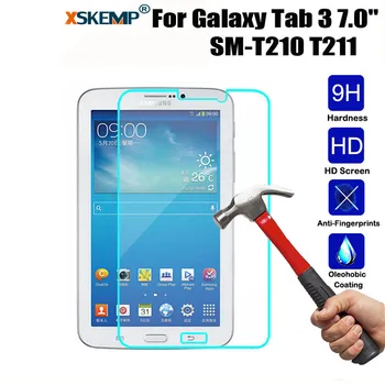 

XSKEMP 9H 0.3mm Tablet Tempered Glass For Samsung Galaxy Tab 3 7.0 T210 T211 Scratch Proof Toughened Ultra Thin Screen Protector