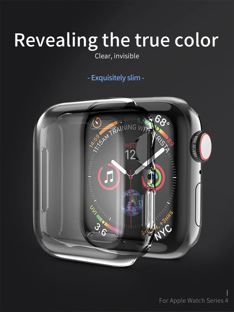 HOCO Ультратонкий ТПУ Защитная пленка для Apple Watch 5 Полная прозрачная мягкая оболочка для IWatch Series 4, корпус 40 мм 44 мм