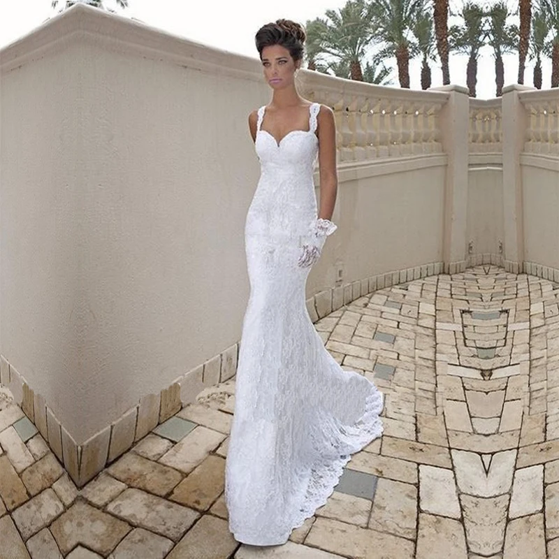 

Sexy Sweetheart Backless Beach White Lace 2018 Fast Shipping Vestido De Novia Casamento bridal Gown mother of the bride dresses