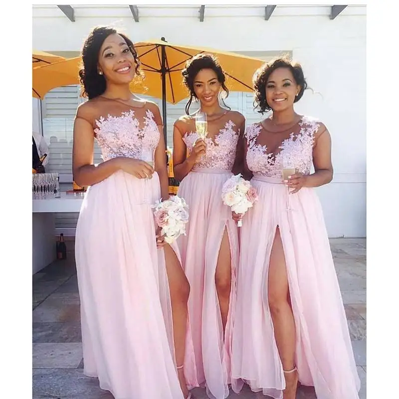 Blush Pink African Bridesmaid Dress 2019 robe demoiselle d'honneur Ever